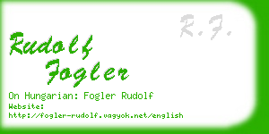 rudolf fogler business card